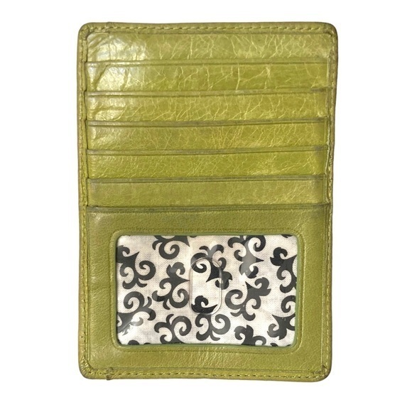 Hobo Green Leather Card Holder Mini Wallet